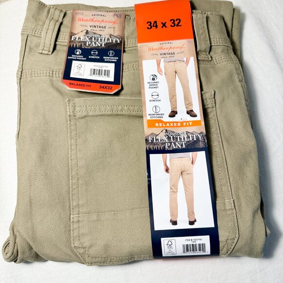 Weatherproof Vintage Trevorland Flex Utility Pant Size 34X32 Tan Relaxed Fit NEW - Picture 13 of 13